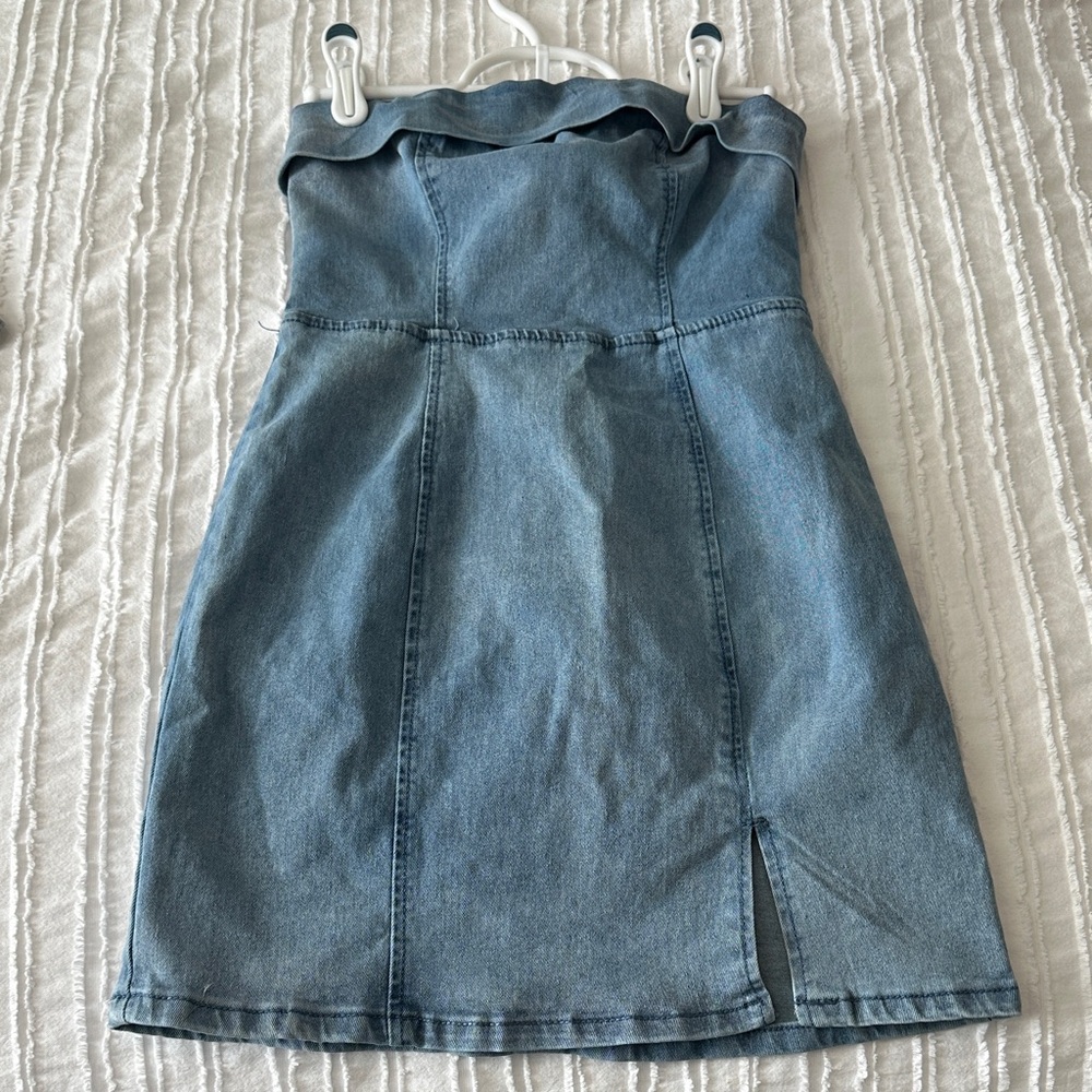 Denim Strapless Dress